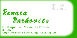 renata markovits business card